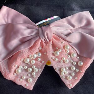 Big Nude Pink Pearl Hair Bow