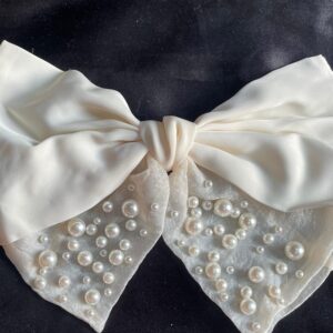 Big White Pearl Hair Bow