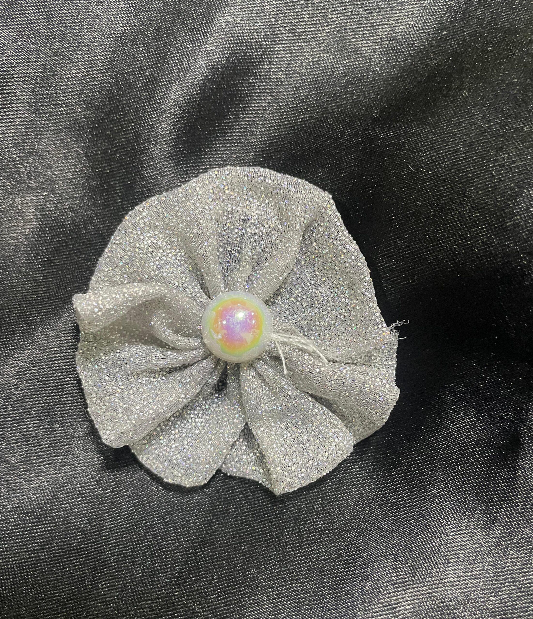 Grey Sparkle with Glitter Hair Clips