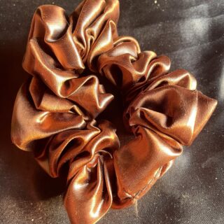Brown Satin Scrunchie