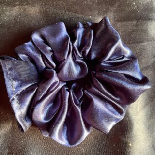 Blue Satin Scrunchie