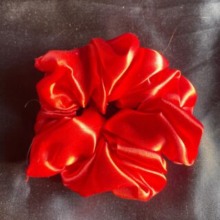 Elegant Red Satin Scrunchie