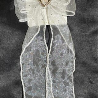 Elegant White Hair Bow Clips