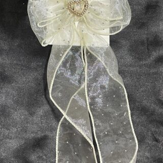 Elegant Off  White Hair Bow Clips