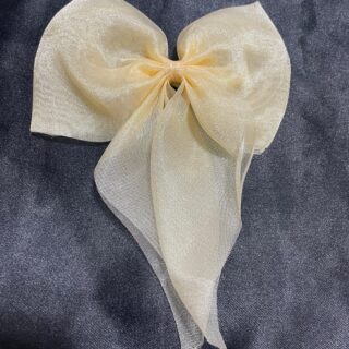 Elegant Yellow Organza Hair Bow Clip