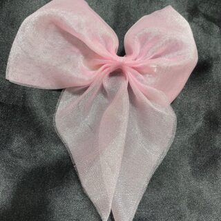 Elegant Pink Organza Hair Bow Clip