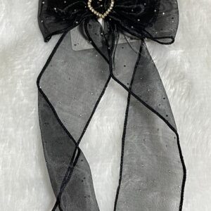 Black Heart Hair Bow Clips