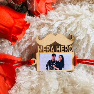 Custom-Made Wooden Rakhi with Pictures