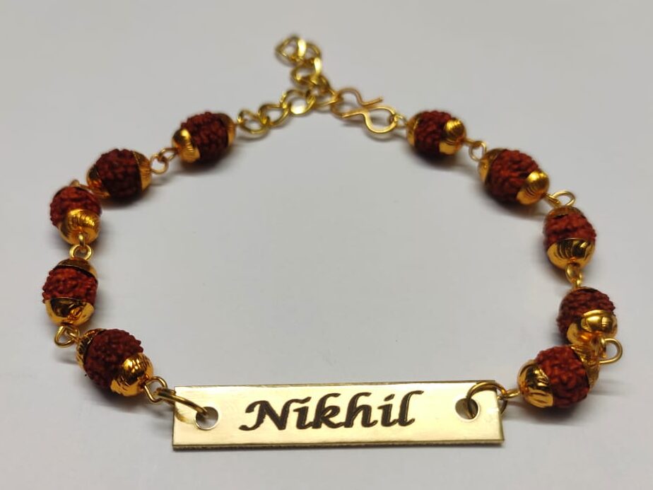 Rudraksha Name Bracelet for Men
