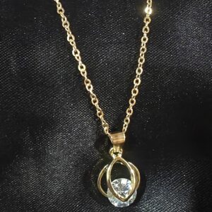 Golden petal design pendent snake chain