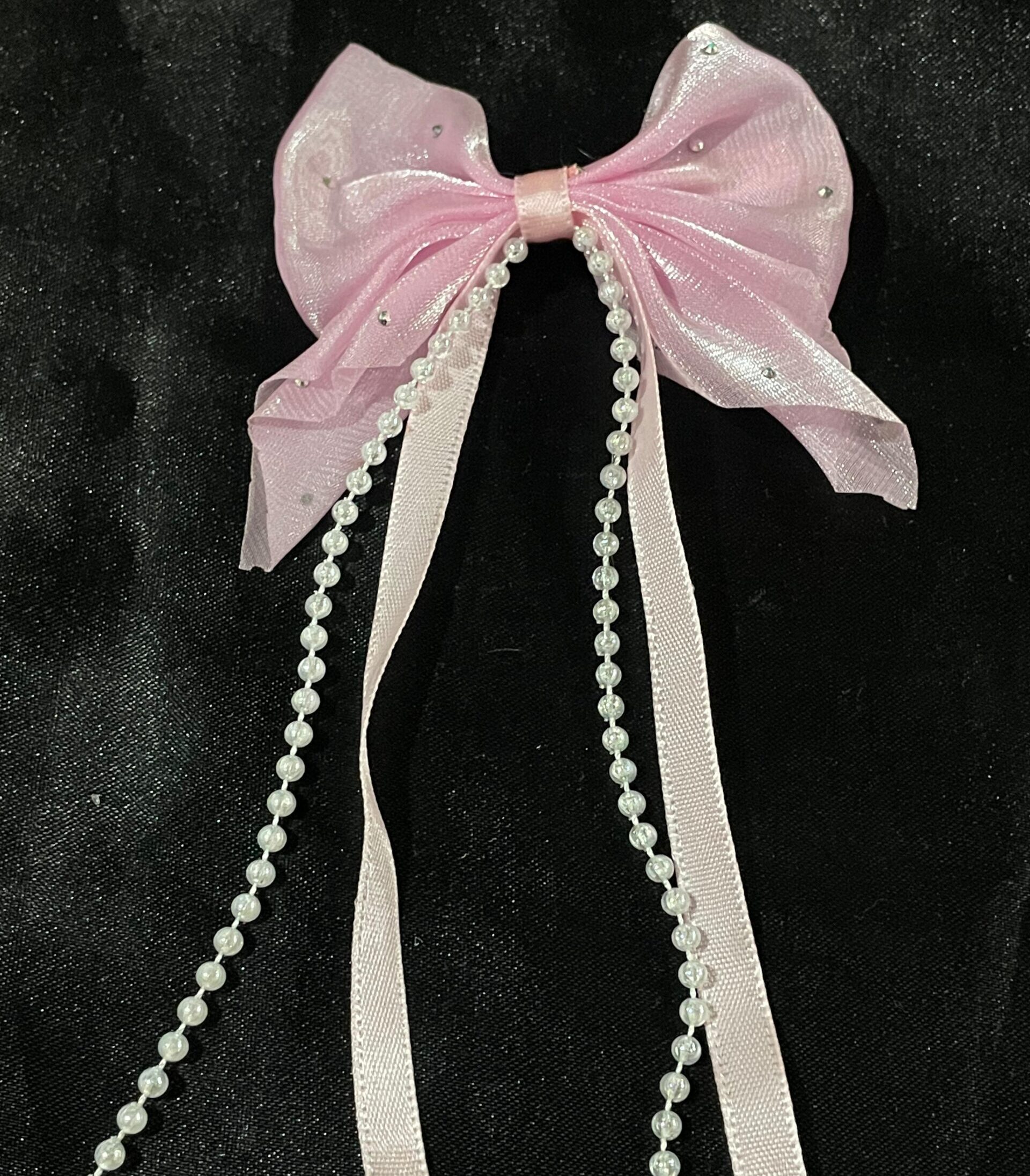 Pink Bow Pearl Korean Clips