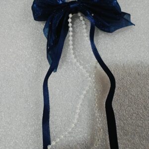 Blue Bow Pearl Korean Clips