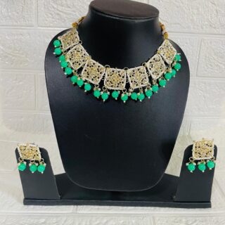 Kundan Green Necklace Set