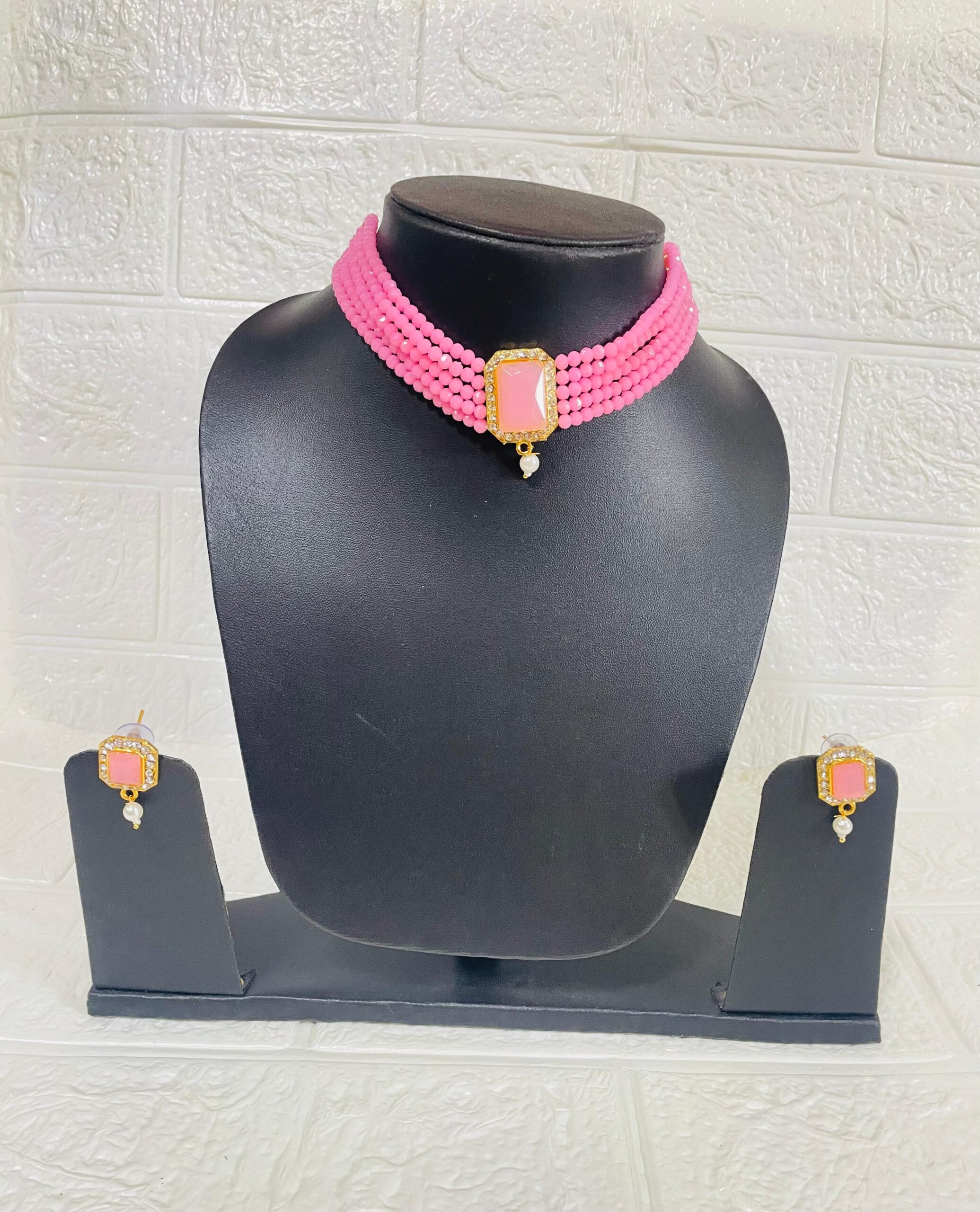 Crystal Choker Set with Earrings