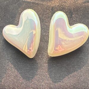 White Big Heart Shape Earrings