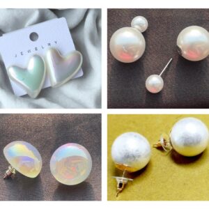 White Combo Pearl Earrings