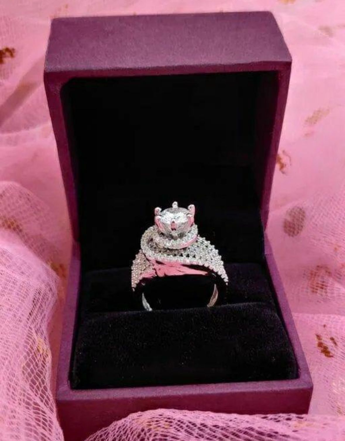 Silver Colour American Diamond adjustable Ring - Image 2