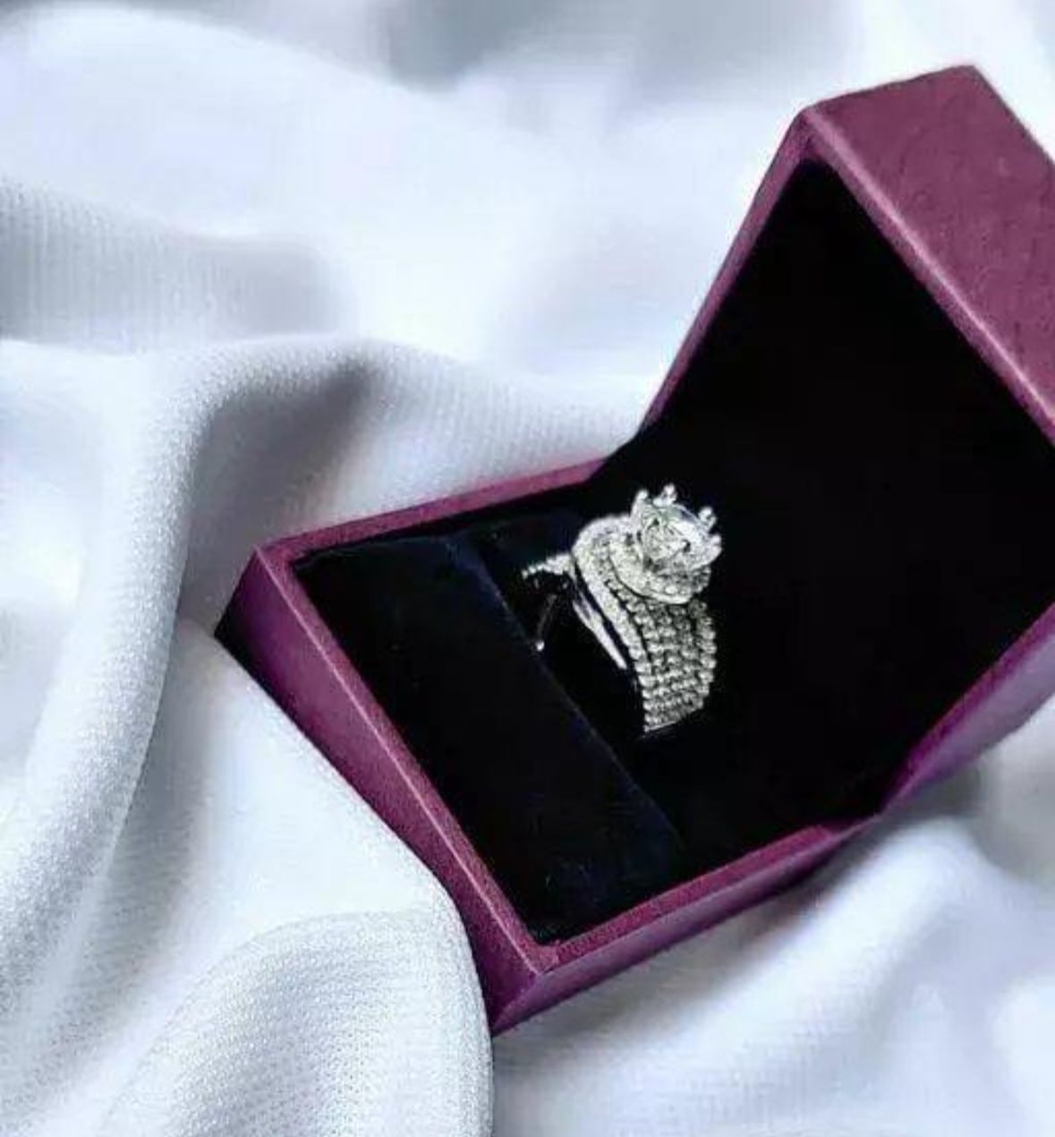 Silver Colour American Diamond adjustable Ring - Image 3